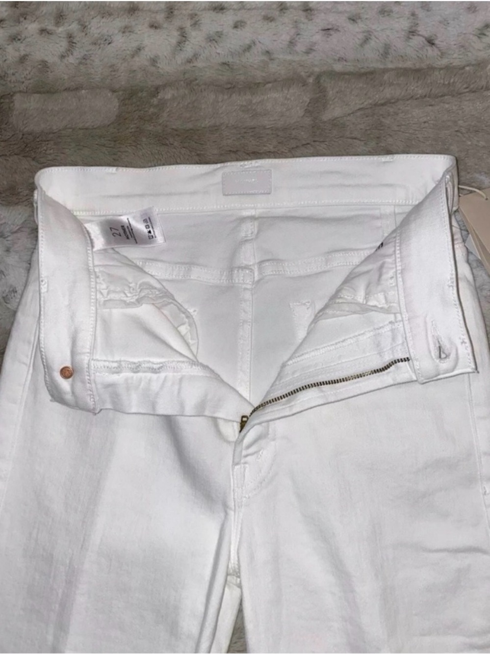 NWT💕MOTHER The Hustler High Waist Fray Hem Ankle Color:Fairest Of Them All - Picture 8 of 15